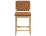 Reid Camel Vegan Leather 30″ Bar Stool, Sand Finish, Set of 2 from Steve Silver - Luna Furniture