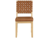 Reid Camel Vegan Leather Side Chair, Sand Finish, Set of 2 from Steve Silver - Luna Furniture
