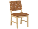 Reid Camel Vegan Leather Side Chair, Sand Finish, Set of 2 from Steve Silver - Luna Furniture