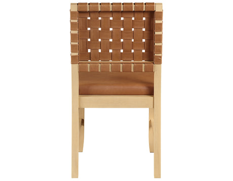 Reid Camel Vegan Leather Side Chair, Sand Finish, Set of 2 from Steve Silver - Luna Furniture