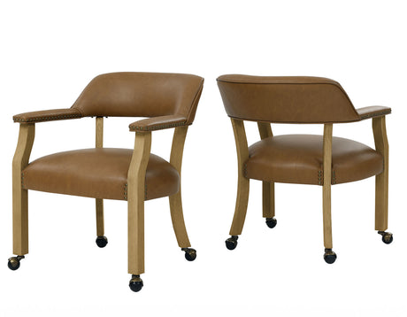 Rylie 6-Piece Game Dining Set, Natural Finish from Steve Silver - Luna Furniture