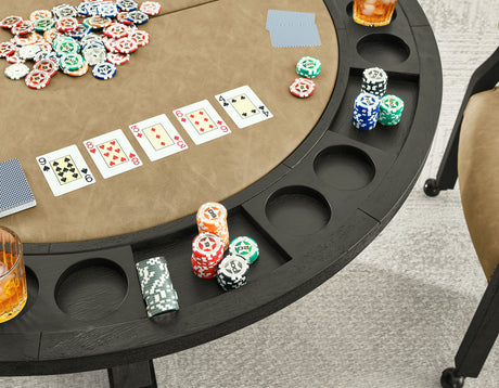 Rylie 6-Piece Game Dining Set, Black Finish from Steve Silver - Luna Furniture