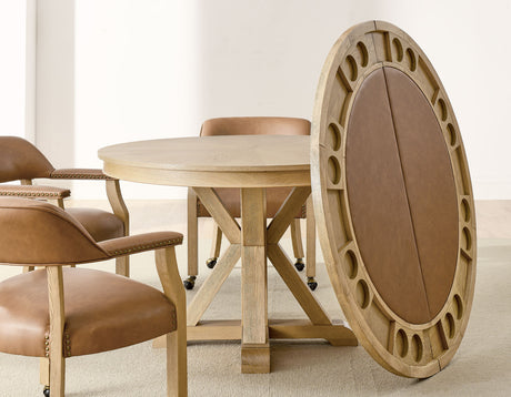 Rylie 6-Piece Game Dining Set, Natural Finish from Steve Silver - Luna Furniture