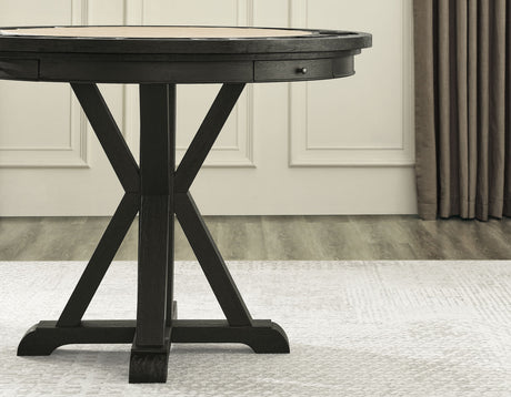Rylie 6-PIece Counter Game Dining Set, Black Finish from Steve Silver - Luna Furniture