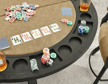 Rylie 6-PIece Counter Game Dining Set, Black Finish from Steve Silver - Luna Furniture