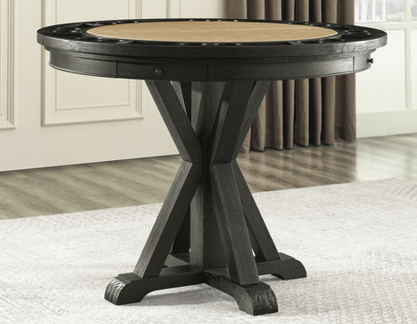 Rylie 6-PIece Counter Game Dining Set, Black Finish from Steve Silver - Luna Furniture