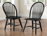 Sommerset Solid Wood Black Modern Windsor Chair, Set of 2 from Steve Silver - Luna Furniture