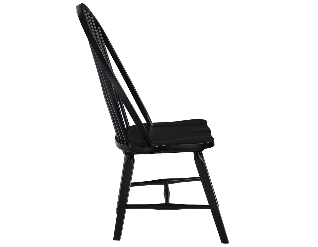 Sommerset Solid Wood Black Modern Windsor Chair, Set of 2 from Steve Silver - Luna Furniture