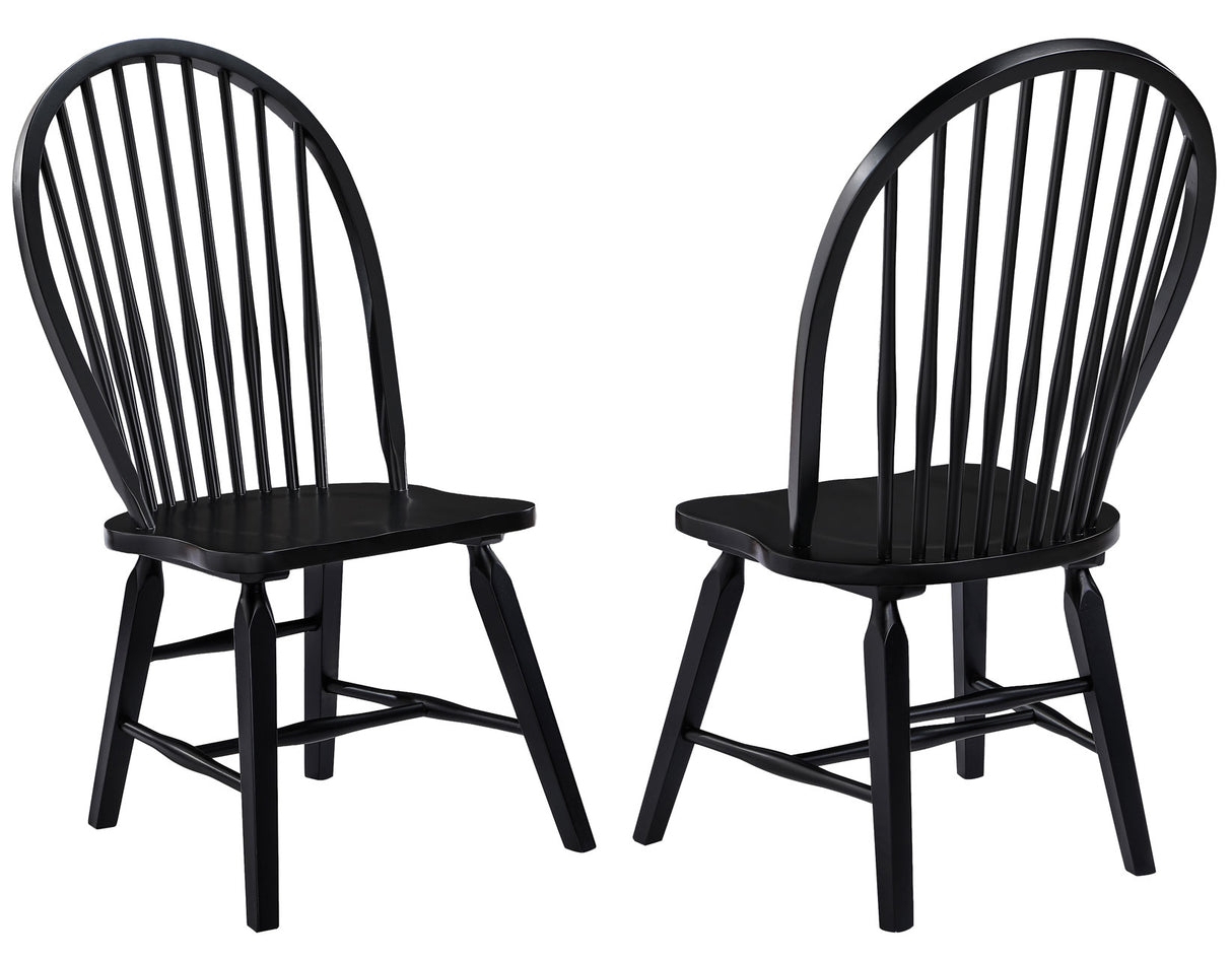 Sommerset Solid Wood Black Modern Windsor Chair, Set of 2 from Steve Silver - Luna Furniture