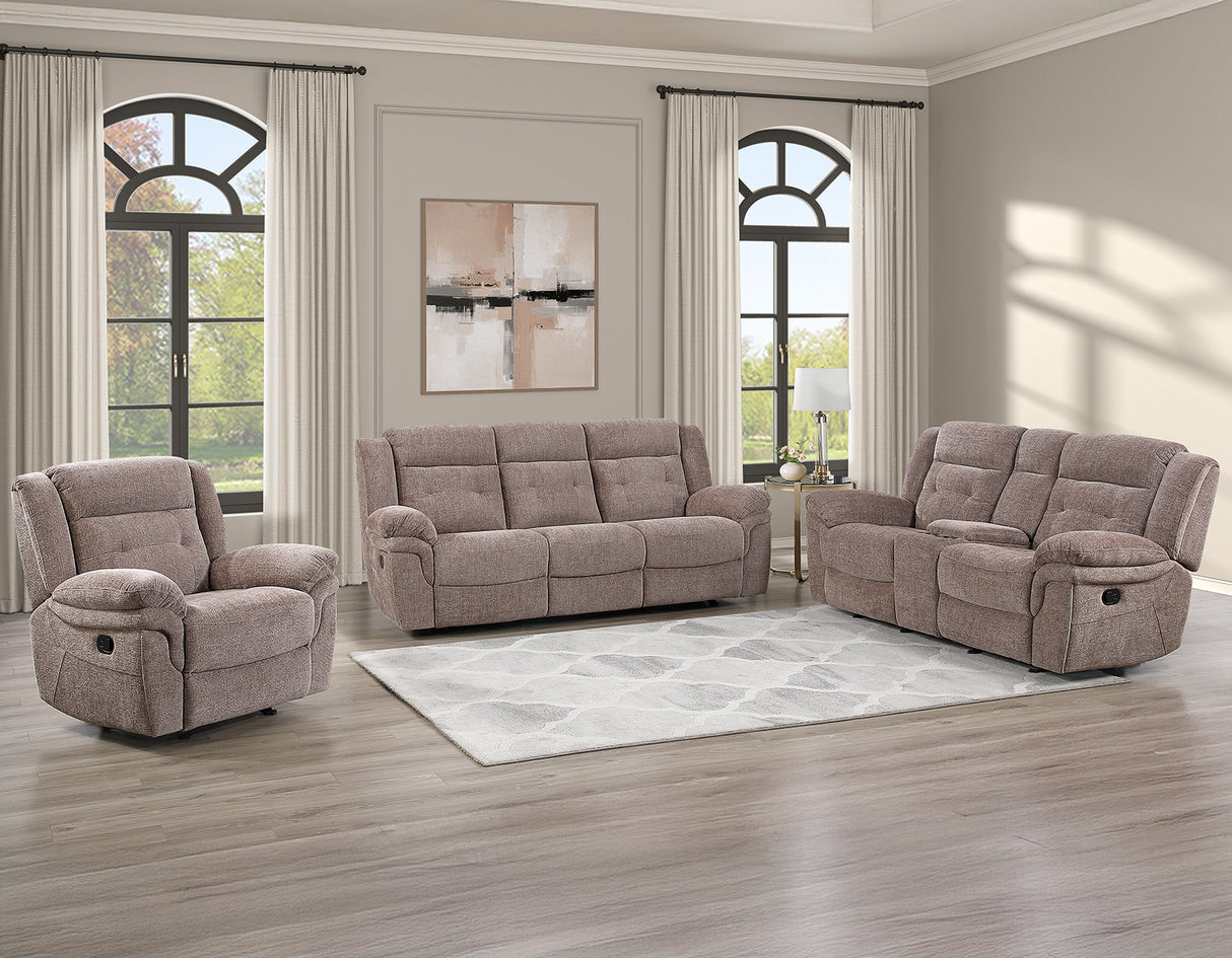 Sydney Brown Manual Recliner Sofa from Steve Silver - Luna Furniture