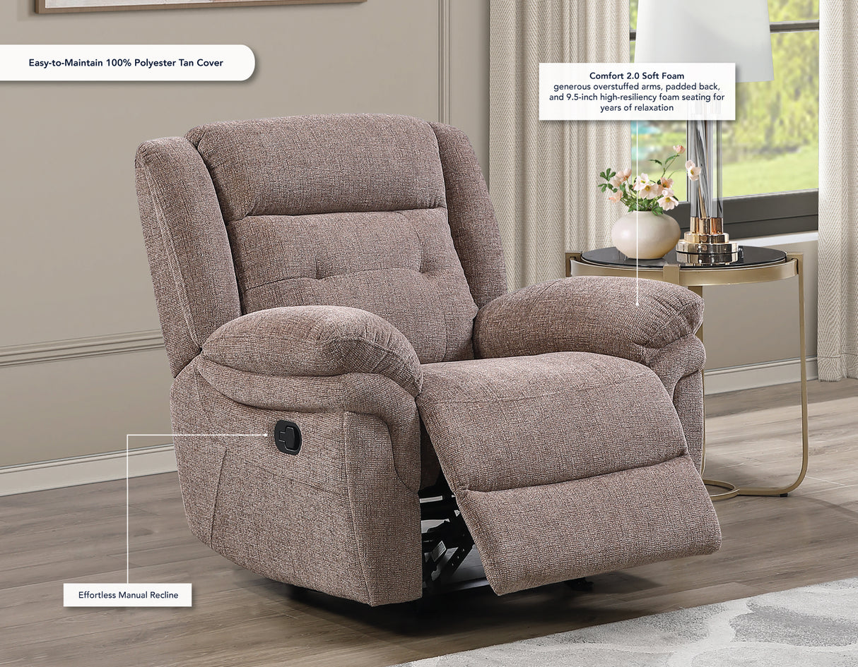 Sydney Brown Manual Recliner from Steve Silver - Luna Furniture