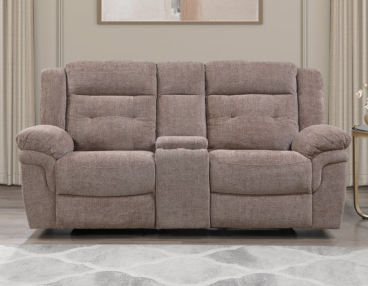Sydney Brown Manual Recliner Console Loveseat from Steve Silver - Luna Furniture