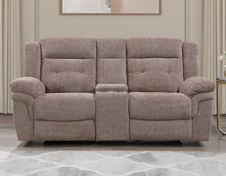 Sydney Brown Manual Recliner Console Loveseat from Steve Silver - Luna Furniture