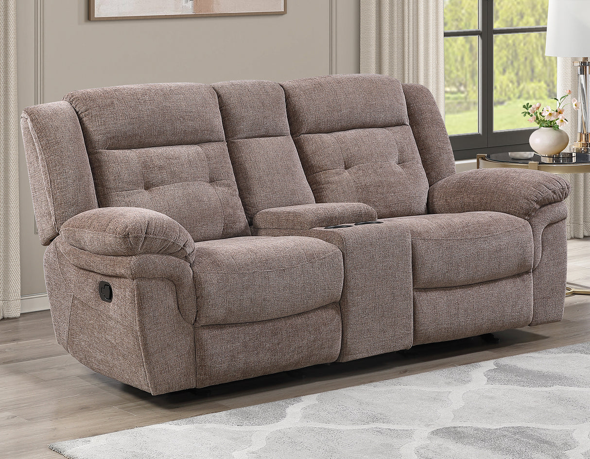 Sydney Brown Manual Recliner Console Loveseat from Steve Silver - Luna Furniture