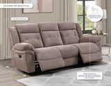 Sydney Brown Manual Recliner Sofa from Steve Silver - Luna Furniture