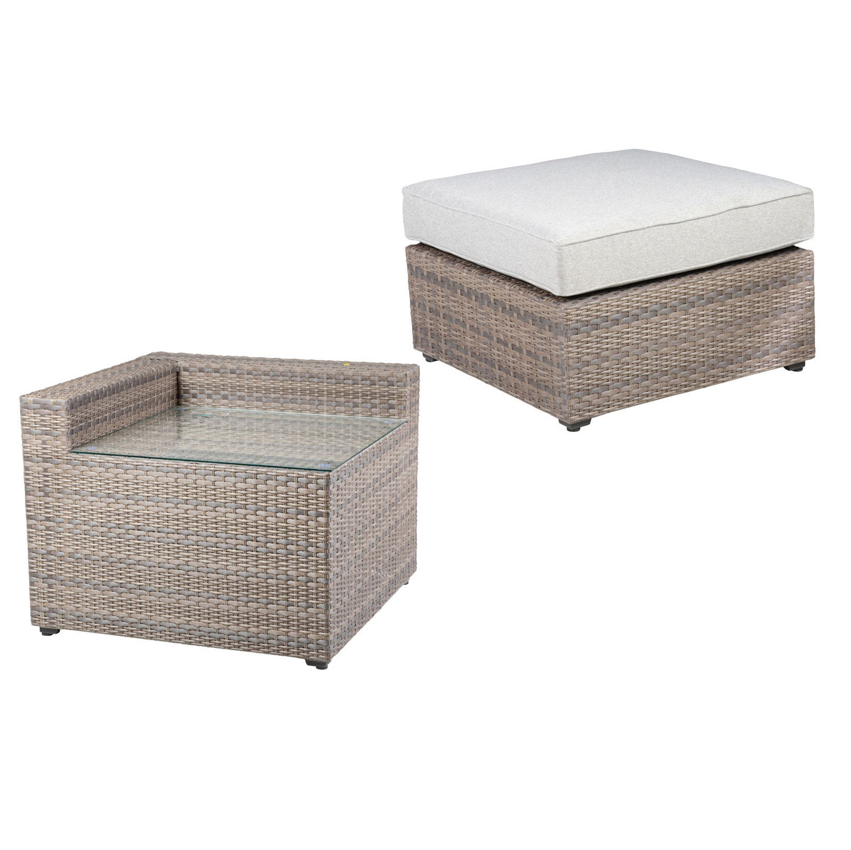 Tamyra Resin Wicker Side Table & Ottoman from Steve Silver - Luna Furniture