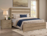 Theo Brown King Panel Bed with LED Strips from Steve Silver - Luna Furniture