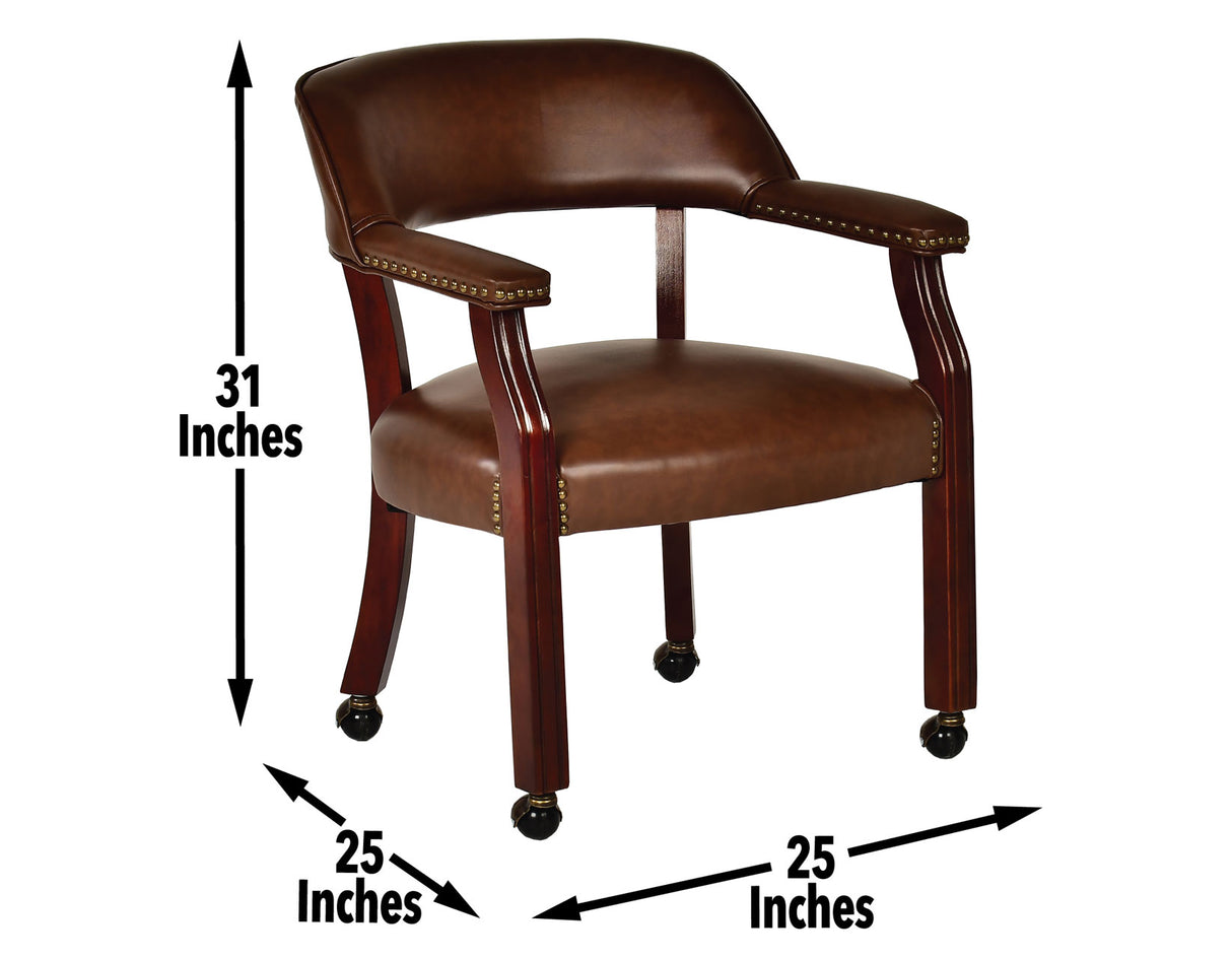 Tournament Arm Chair w/Casters – Brown, Set of 2 from Steve Silver - Luna Furniture