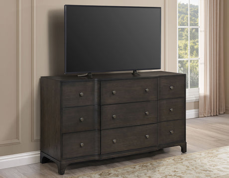 Verona Smoky Espresso/Cream Upholstered Modern Bedroom Set from Steve Silver - Luna Furniture