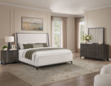 Verona Cream Upholstered King Bed