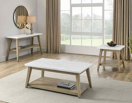 Vida Marble Top Cocktail Table w/Casters from Steve Silver - Luna Furniture