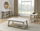 Vida Blonde/White Marble Top End Table from Steve Silver - Luna Furniture