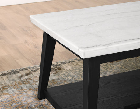 Vida Black/White Marble Top Castered Cocktail Table from Steve Silver - Luna Furniture