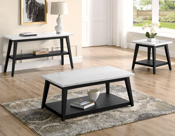 Vida Black/White Marble Top Sofa Table