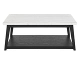 Vida Black/White Marble Top Castered Cocktail Table from Steve Silver - Luna Furniture