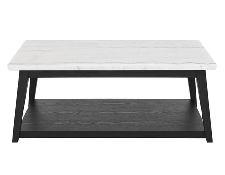 Vida Black/White Marble Top Castered Cocktail Table from Steve Silver - Luna Furniture