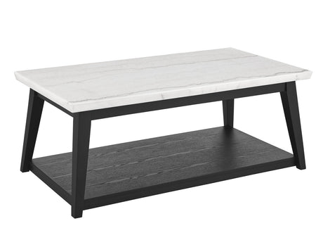 Vida Black/White Marble Top Castered Cocktail Table from Steve Silver - Luna Furniture