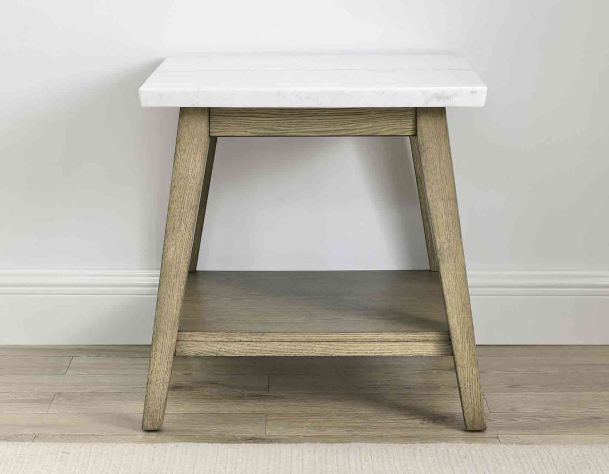 Vida Blonde/White Marble Top End Table from Steve Silver - Luna Furniture