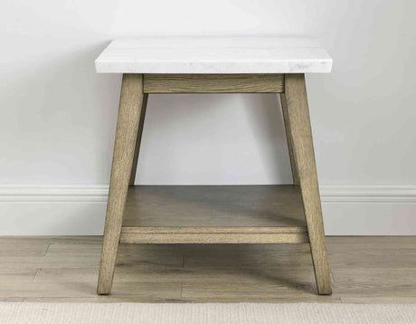 Vida Blonde/White Marble Top End Table from Steve Silver - Luna Furniture
