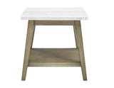 Vida Blonde/White Marble Top End Table from Steve Silver - Luna Furniture