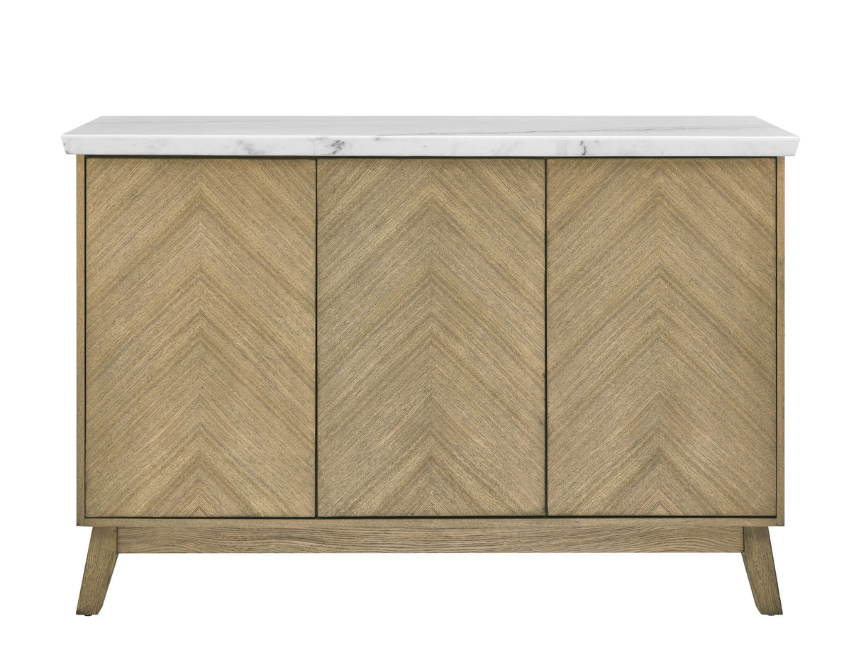 Vida Burnished Blonde/Gray Round Marble Top Dining Room Set from Steve Silver - Luna Furniture