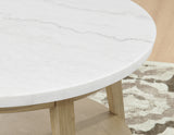 Vida, Round 36″ Cocktail Table, White Marble Top, Castered from Steve Silver - Luna Furniture
