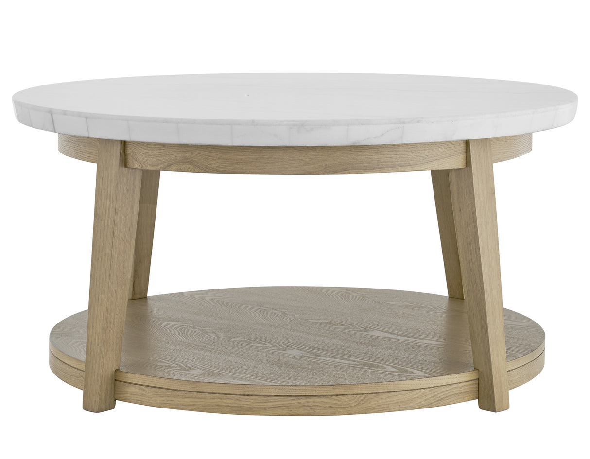 Vida, Round 36″ Cocktail Table, White Marble Top, Castered from Steve Silver - Luna Furniture