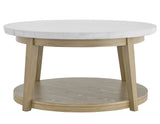 Vida, Round 36″ Cocktail Table, White Marble Top, Castered from Steve Silver - Luna Furniture