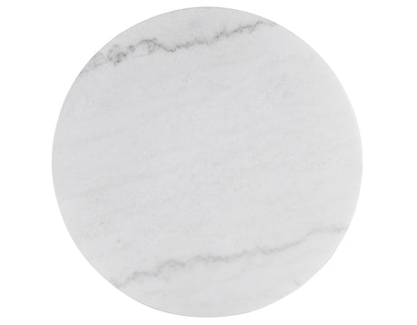 Vida, Round 36″ Cocktail Table, White Marble Top, Castered from Steve Silver - Luna Furniture