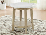 Vida, 22″ Round End Table, White Marble Top from Steve Silver - Luna Furniture