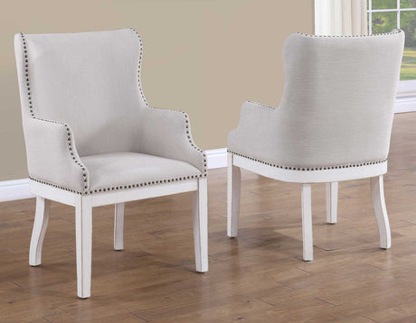 Warren White/Gray 6-Piece 72-90″ Rectangular Dining Set from Steve Silver - Luna Furniture
