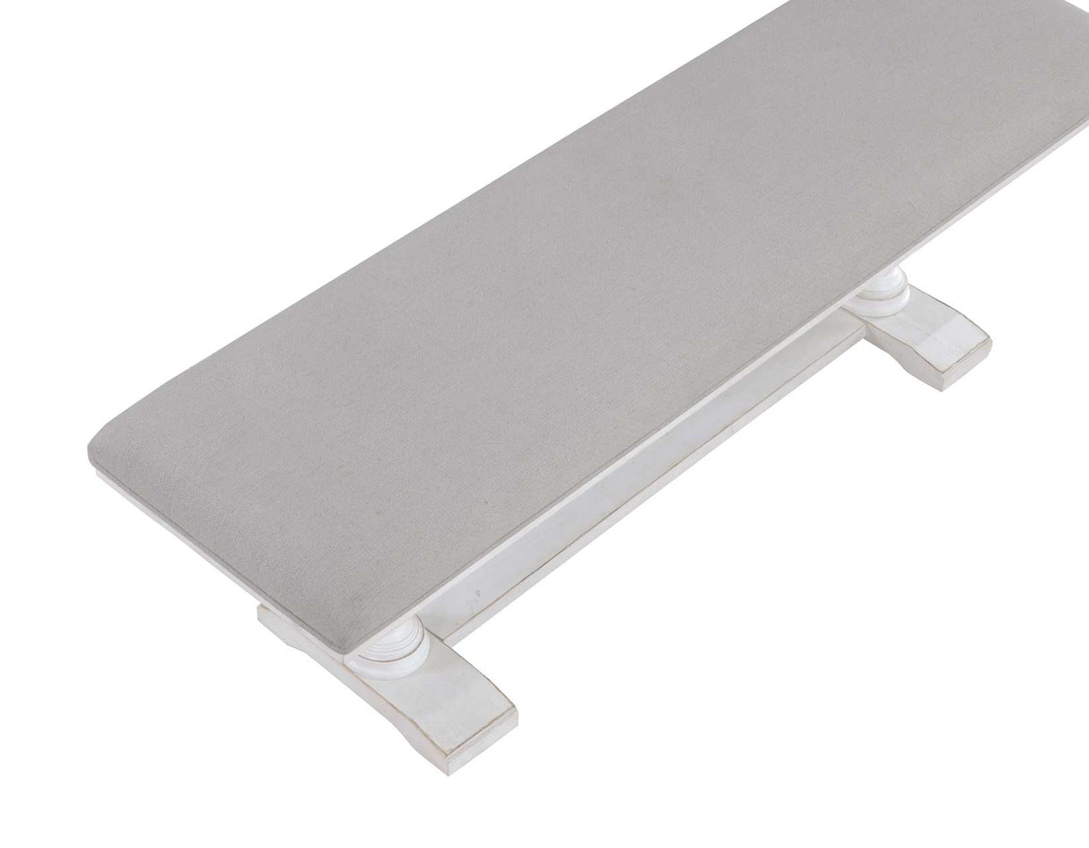 Warren White 60″ Upholstered Dining Bench