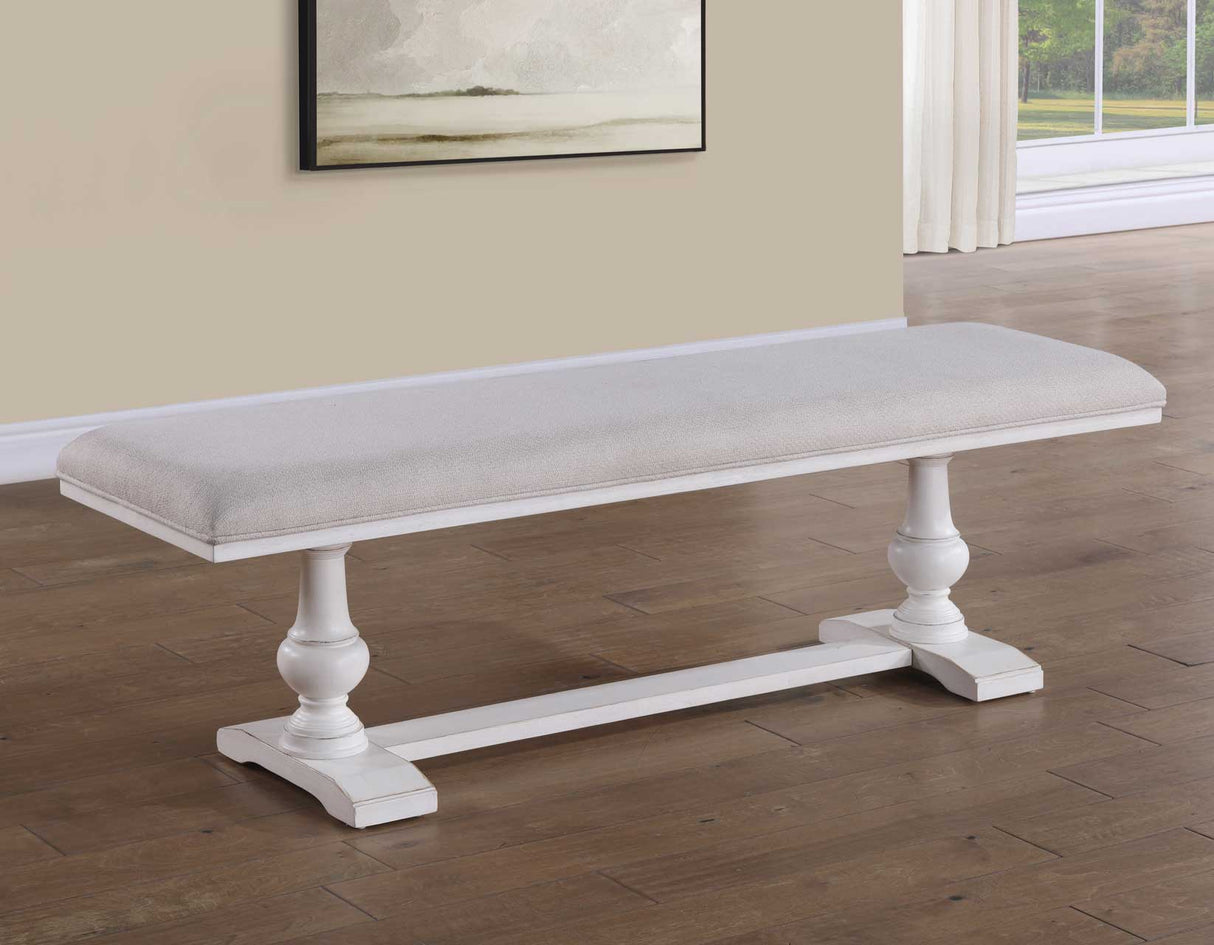 Warren White 60″ Upholstered Dining Bench