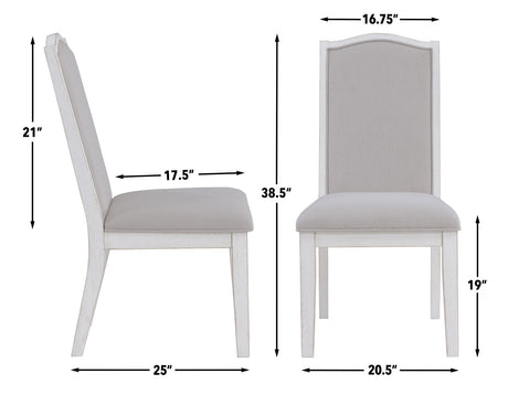 Warren White/Gray Dining Side Chair, Set of 2 from Steve Silver - Luna Furniture