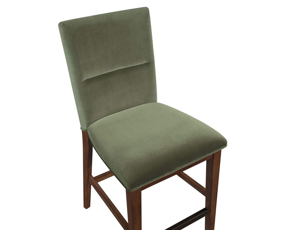 Zen 24″ Counter Chair, Green Velvet, Set of 2 from Steve Silver - Luna Furniture
