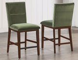 Zen 24″ Counter Chair, Green Velvet, Set of 2 from Steve Silver - Luna Furniture
