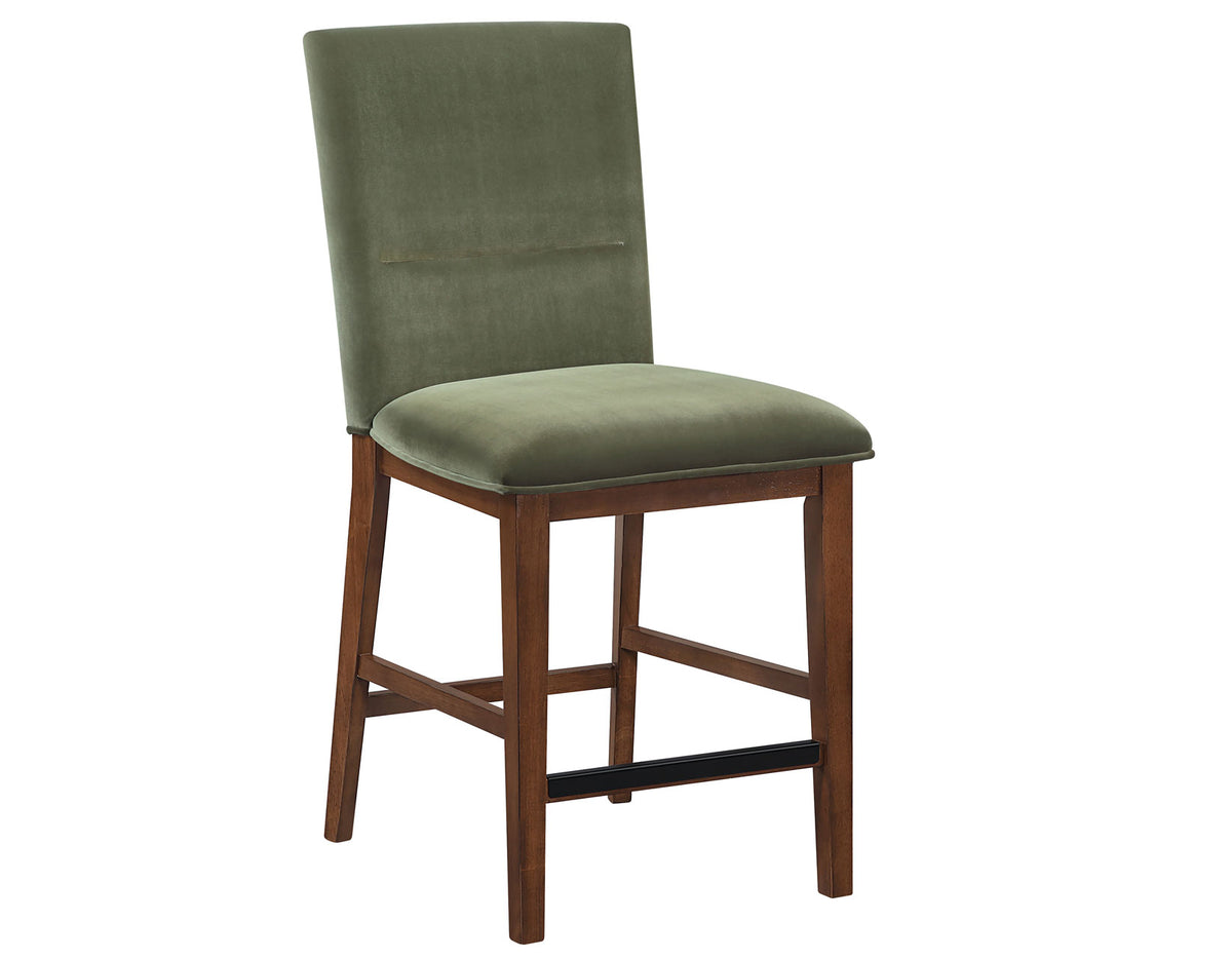 Zen 24″ Counter Chair, Green Velvet, Set of 2 from Steve Silver - Luna Furniture