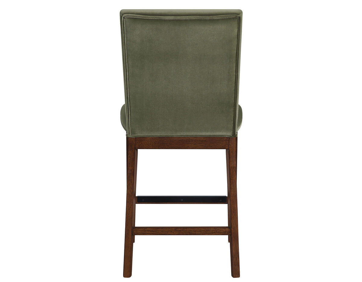 Zen 24″ Counter Chair, Green Velvet, Set of 2 from Steve Silver - Luna Furniture