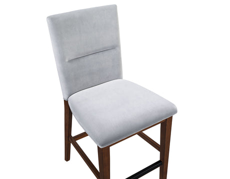 Zen Gray Velvet 24″ Counter Chair, Set of 2 from Steve Silver - Luna Furniture