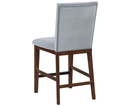 Zen Gray Velvet 24″ Counter Chair, Set of 2 from Steve Silver - Luna Furniture